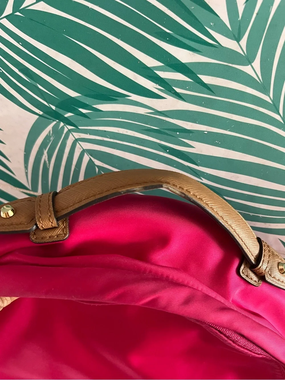 Michael Kors Kelsey Vibrant Fuchsia Nylon Backpack with Gold Hardware Guc